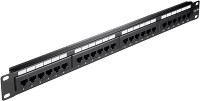 Pro CAT 5e 19 inch (48,3 cm) patchpaneel met 24 poorten UTP - Zwart - 0.4m