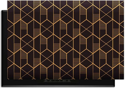 KitchenArt - Golden Prism – Inductie Beschermer - 90x50 cm - Kookplaat Beschermer - Luxe Afdekplaat Inductieplaat - Anti-slip & Oprolbaar - Beschermmat Inductiekookplaat
