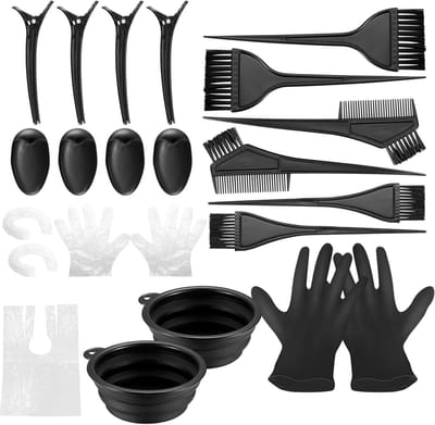 Complete Haarverf Set met 22 Stukken - Verfkwasten, Handschoenen, Kleurenschaal en Kam voor Thuisgebruik en Salon