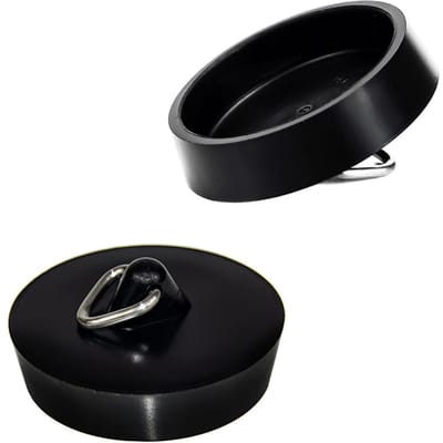 Rubberen afvoerstop 45,6 mm diameter gootsteenstop vervanging voor badkuip keuken gootsteen badkamer wasbakken vervangende accessoire zwart