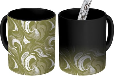 Magische Mok - Foto op Warmte Mokken - Koffiemok - Abstract - Textuur - Groen - Magic Mok - Beker - 350 ML - Theemok