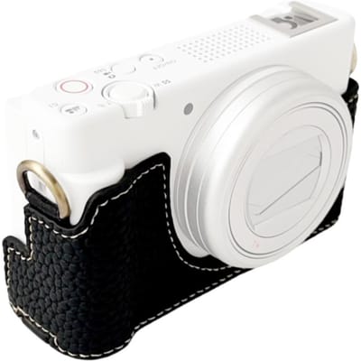 Draagbare Camera Beschermhoes Retro Stijl Camera Etui Houder Draagtas Opening Onderkant Ontwerp zwart