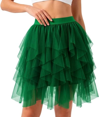 Elegante Irreguliere Tulle Rok voor Vrouwen, Geschikt voor Feestjes, Carnaval en Speciale Gelegenheden, Comfortabele Elastische Stof