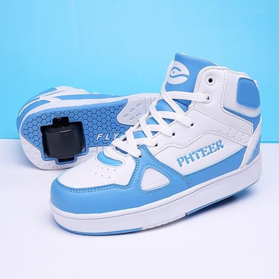 Chaussures à roulettes pour enfants pour débutants, garçons et filles, chaussures à roulettes de marche respirantes et légères pour le printemps et l'été 39 white