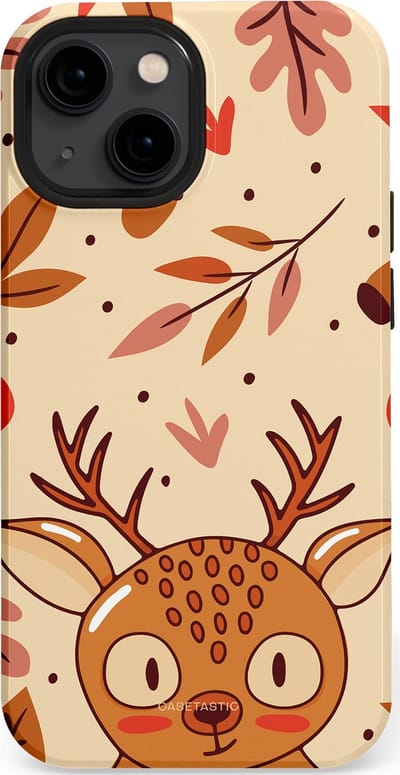 Casetastic hoesje geschikt voor Apple iPhone 13 mini - MagSafe - Dubbellaagse bescherming - Hert in de herfst - Fashion Case - Zand Terracotta Rood