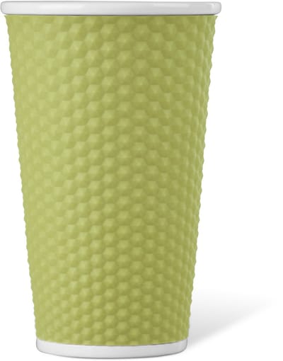 Les Artistes Paris Beker porselein 450ml - met siliconen grip honingraat - Green - LP-A0955