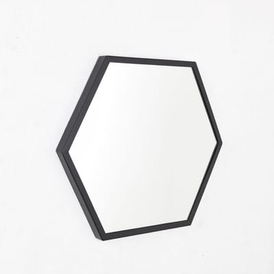 LOFT42 Wandspiegel Zeshoek Medium - Zwart - 46x41