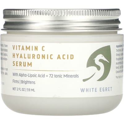 White Egret Personal Care, Vitamin C Hyaluronic Acid Serum, 2 fl oz (59 ml)