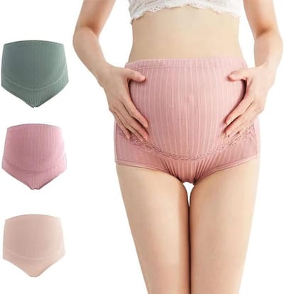 Comfortabele Hoge Taille Ondergoed voor Zwangere Vrouwen - Ondersteunende Materniteit Panty's in 3-Delige Set met Ademend Design en Zacht Materiaal