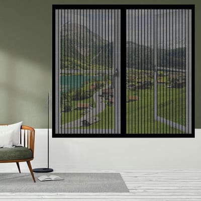 Magnetisch Hor - Vliegengordijn Raam - Insecten Buiten Houden - Zonder Boren Te Plaatsen - 90 x 130 cm - Zwart