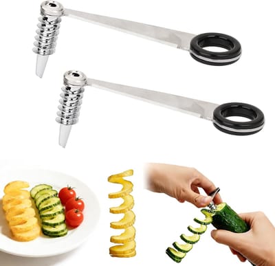 Aardappelspiraalsnijder met 2 spiraalsnijders voor perfecte spiralen, gezonde groenten bereiden, eenvoudig te reinigen, handig voor de keuken en het bereiden van eten