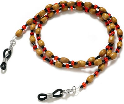 Brillenketting - Brilketting - Houten Kralen – Eyezoo® - Tribal Red - Brillenkoord - Zonnebril Koord - Bohemian