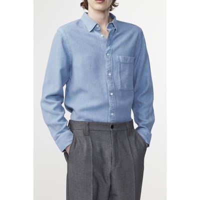 NN.07 Cohen Shirt 5213 Shirts Tink Blue Maat: S | Casual Overhemden Outlet | Heren | Blauw
