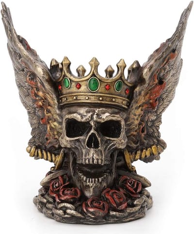 Veronese Design - Beeld/figuur - Schedel Flame Wings Monarch - Veronese Design - Afmetingen: 14,6cm x 10,8cm x 14,6cm