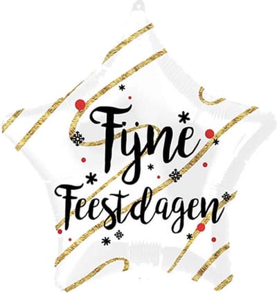 Folat - Folieballon Fijne Feestdagen Stervorm 46 cm - Welkom Sinterklaas - Sinterklaas versiering - Sinterklaas intocht - Sinterklaas en Piet -sinterklaas Cadeautjes