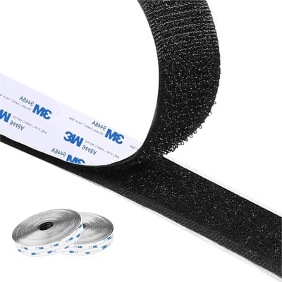 Zwaar belastbaar Haak- en lusband extra sterke dubbelzijdige tape zwart - zelfklevende montagetape - herbruikbare foto-ophangstrip - 5 m x 2 cm
