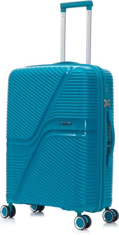 SB Travelbags Bagage koffer 65cm 4 dubbele wielen trolley - Turquoise