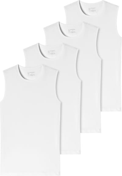 Schiesser Heren Tank Top / Onderhemd met ronde hals 4er-Pack - 95/5 - Cotton