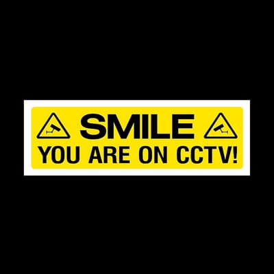 Waarschuwingssticker Camera - CCTV Beveiliging - Huis Beveiligen - Vrolijk Design - 5.9 x 2 cm