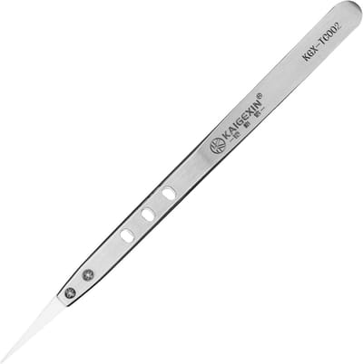 Keramisch Pincet - Elektronisch Gereedschap - Fijne Assemblage - Hittebestendige Punt - Rechte of Gebogen - Zilver