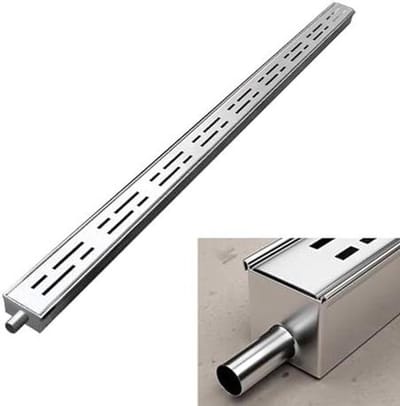 Afvoerset Roestvrij Staal - Drainagesysteem Oprit - Efficiënte Waterafvoer - Hoog Draagvermogen - 5 x 3 cm - Zilverkleurig