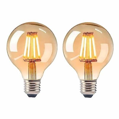 Vintage E27 G80 LED Gloeilampen - Warm Wit 4W (40W Equivalent) - Energiezuinig en Flikkervrij - Verpakking van 2