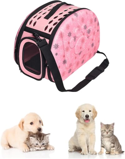 Opvouwbare Transporttas voor Katten en Kleine Honden met Schouderriem