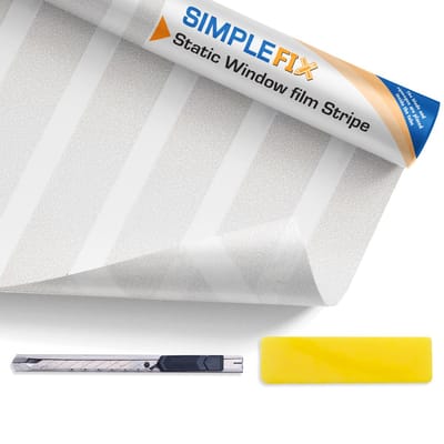 Simple Fix Raamfolie - 70x300cm - Zonwerend - Anti Inkijk - Statisch - Plakfolie Zelfklevend en Isolerend - HR++ folie - Gestreept