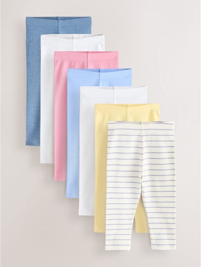 Next - Meisjes - Set van 7 leggings - Blauw