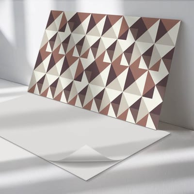 Wallfluent Vinyl Wandpaneel - Geometrisch patroon met driehoeken Vinyl Wandbekleding - 100 cm x 50 cm - Beige PVC wandpaneel - 1 stuk - Rechthoekig Wandbekleding Vinyl - Patroon Wandpaneel - Zelfklevend Muurpaneel - Wandpaneel Keuken en Badkamer