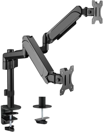 Brateck 17-32 inch Compatibele Dubbele Arm In Hoogte Verstelbare Gasveer Monitorarm (LDT48-C024)