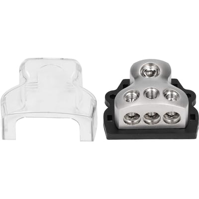 3?Way Stroomverdelingsblok Audio Zekeringhouder Distributeur Aansluitblok voor Auto'sZwarte Basis white
