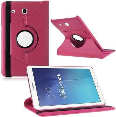 Book Cover Geschikt voor: Samsung Galaxy Tab E 9,6 inch Tab E T560 / T561 - Multi Stand Case - 360 Draaibaar Tablet hoesje - Tablethoes - Roze