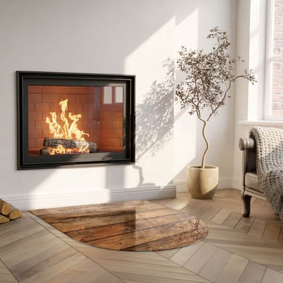 Coloray Vloerplaat Houtkachel - Onderplaat Kachel - 100 cm x 100 cm - Houtkachel Vloerplaat - Bruin Vloerplaat Kachel - Vloerplaat Voor Kachel - Vloerplaat voor Houtkachel - Vloerplaat Open Haard - Plaat Kachel