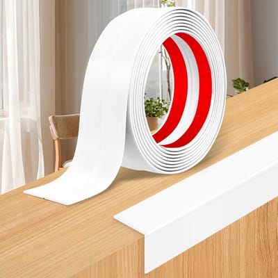 Zelfklevend Hoekprofiel - PVC Hoeklijst Strips - Randafwerking Muren - Flexibel Buigbaar PVC - 2cm x 12m - Helder Wit