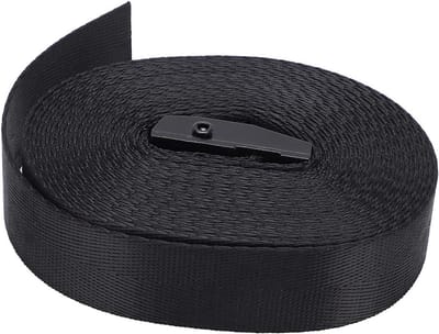 Sjorband Hoge Sterkte - Bind Touw - Lading Zekeren - Zinklegering Sluiting - 1 Meter - Zwart