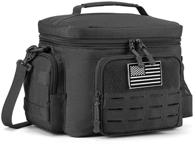 Lunchtas - Amerikaanse vlag - Outdoor - Zwart - thermisch - lekvrij - 13 liter