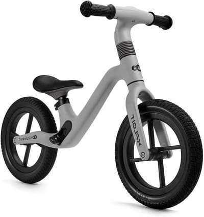 Loopfiets Kinderen - Balansfiets Peuters - Leren Balanceren - Lichtgewicht Nylon Frame - 12 Inch Wielen - Grijs