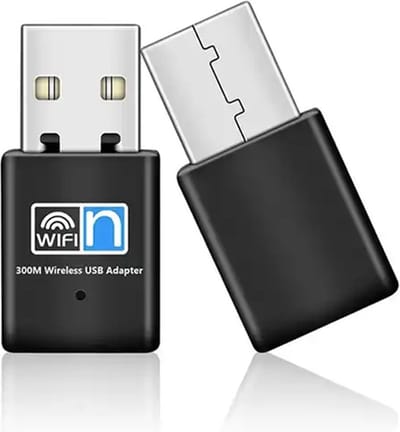 Provium USB WiFI Adapter - 300Mbps Dongle - 2,4Ghz en 5Ghz Wifi Antenne - voor Windows en MacOS - Draadloze verbinding - zwart