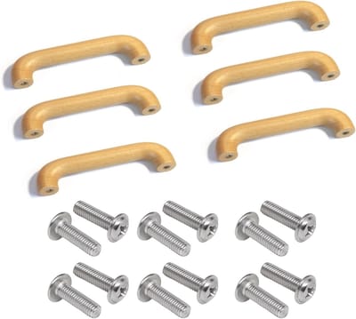 Houten Deurgrepen voor Meubels - 6 Stuks, 140mm Lengte, Ideaal voor Kasten en Lades, Beukenhout Kleur