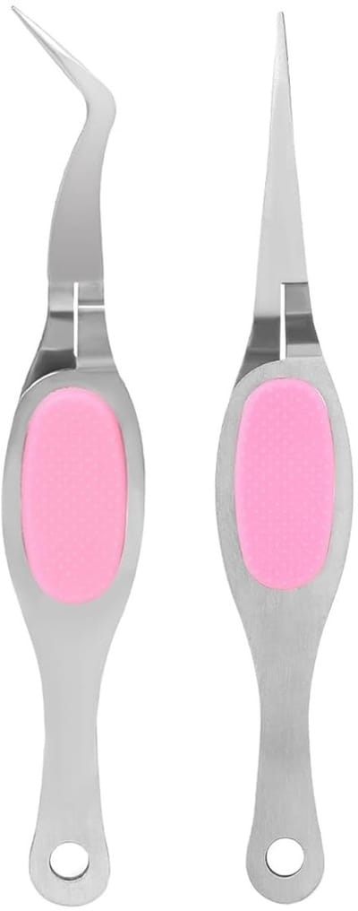 Dailygoody - Knutselpincetset - Precisiepincet - Zachte grip - Gebogen pincet - Voor sieraden en kralen - 2-delige set - Handig voor hobbyisten