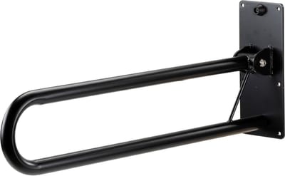 Toiletbeugel Mat Zwart opklapbaar 76 cm, wandbeugel, toiletsteun