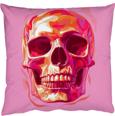 Sierkussens - Kussentjes Woonkamer - 50x50 cm - Felroze - Tanden - Schedel