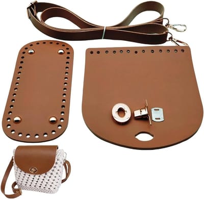Handgemaakte Ovalen Handtas Bodemset met Verstelbare Schouderband en Flapdeksel - Ideaal voor Haakprojecten en Accessoires voor Crossbody Tassen