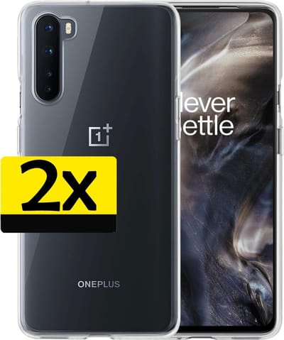 Hoesje - 2 Stuks - Geschikt voor OnePlus Nord - Sterk & Shockproof - Case Siliconen - Back Cover - Telefoon Hoes - Telefoonhoesjes - Transparant
