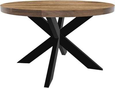 Eettafel Rond - Eethoek Tafel - Gezellig Tafelen - Duurzaam Mangohout - 130 cm Diameter - Lichtbruin
