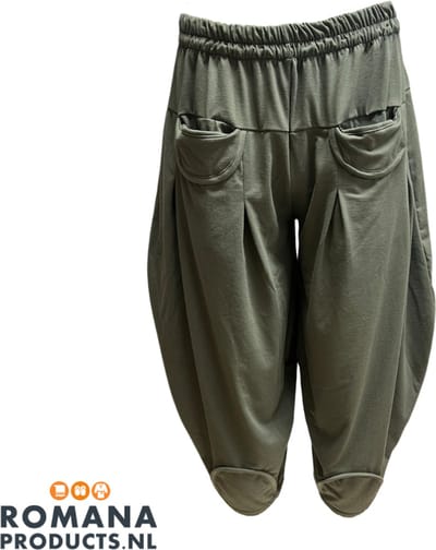 Romana Products Sauna Broek - Loungewearbroek - Yogabroek - Pofbroek - Leger Groen - 89cm
