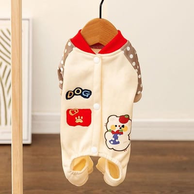 Japan en Zuid-Korea Eenvoudige Stijl Herfst en Winter Hond Verdikte Gewatteerde Katoenen Vest Vierpotige Gewatteerde Jas Kat Warm Teddy Huisdierkleding L