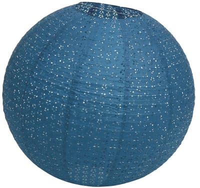 Chaks Lampion - luxueus - bolvormig - blauw - 40 x 37.5 cm - papier - gedecoreerd - feestartikelen/versiering