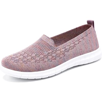 Schoenen voor mama Lente Nieuw Middelbare leeftijd en Oudere Stoffen Schoenen plus Maat Ademend Zachte Zool Instappers Casual Schoenen voor Kinderen 41 gray